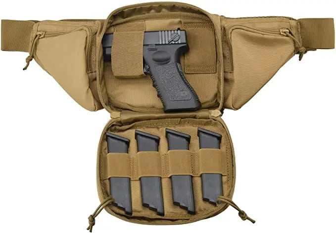 Military Tactical Waist Gun Bag - Waterproof Nylon Molle EDC Pouch