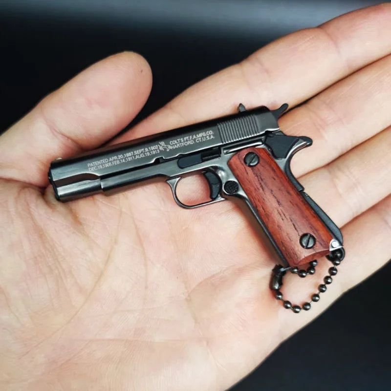 1911 Black Wood Handle Miniature Replica Gun