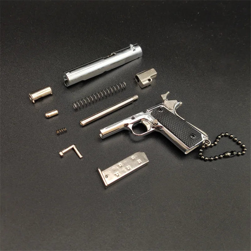 1911 Bright Silver Miniature Replica Gun