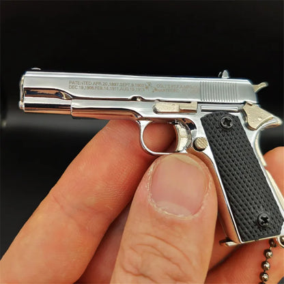 1911 Bright Silver Miniature Replica Gun