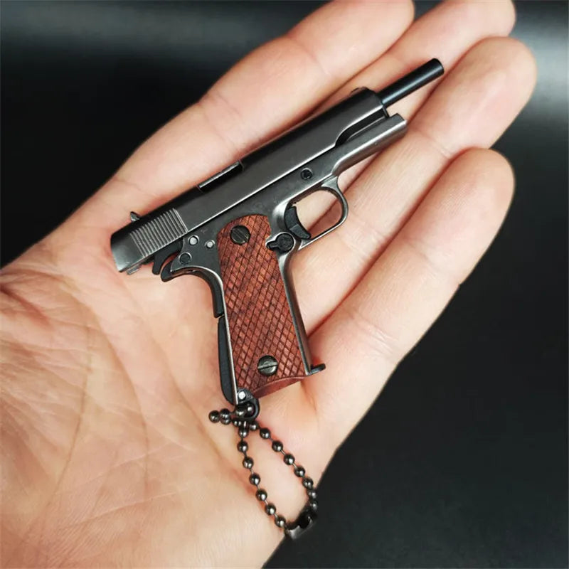 1911 Black Wood Handle Miniature Replica Gun