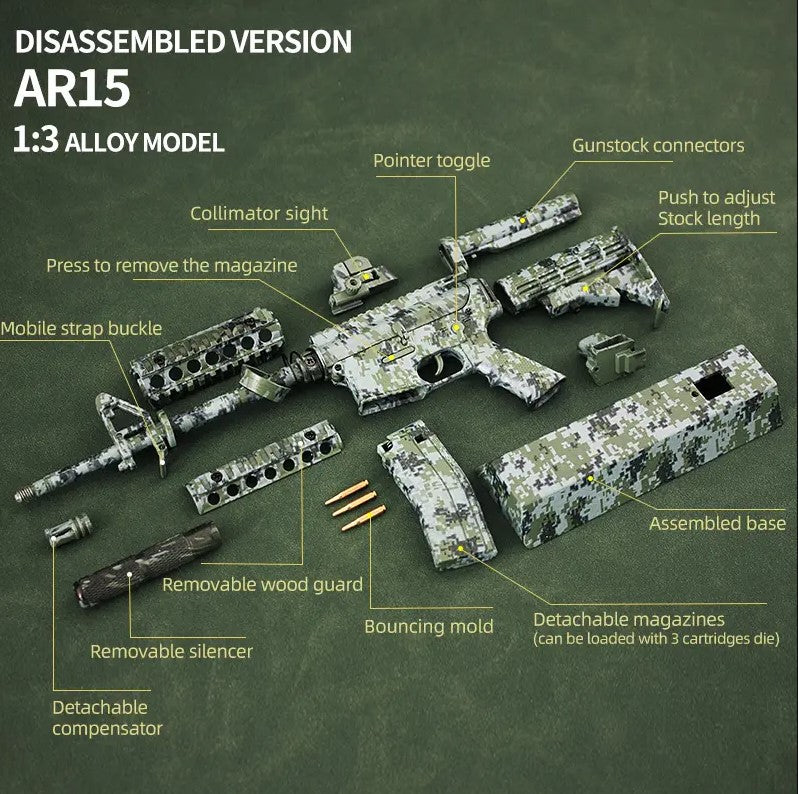 AR-15 Jungle Camouflage Miniature Gun Model