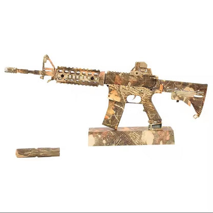 AR-15 Dead Leaves Camouflage Miniature Gun Model