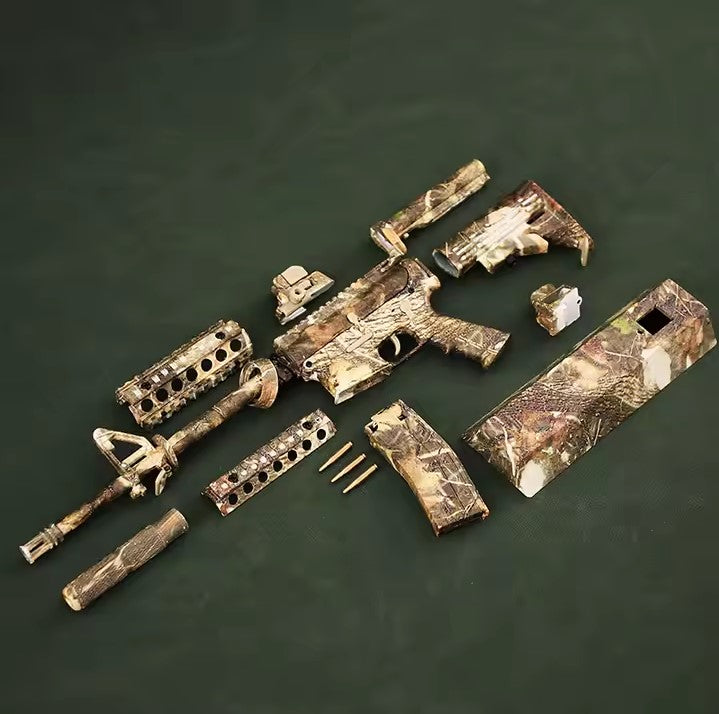 AR-15 Dead Leaves Camouflage Miniature Gun Model