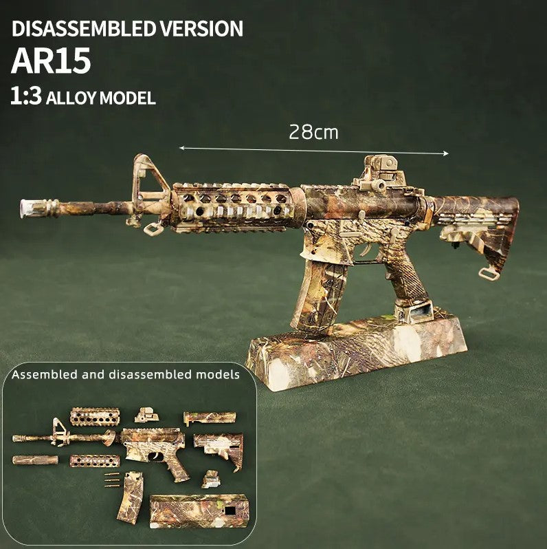 AR-15 Dead Leaves Camouflage Miniature Gun Model