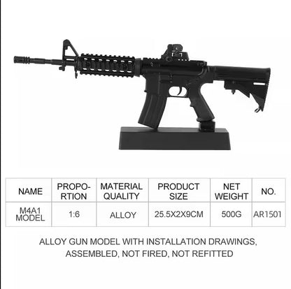 AR-15 Black Metal Miniature Gun Model