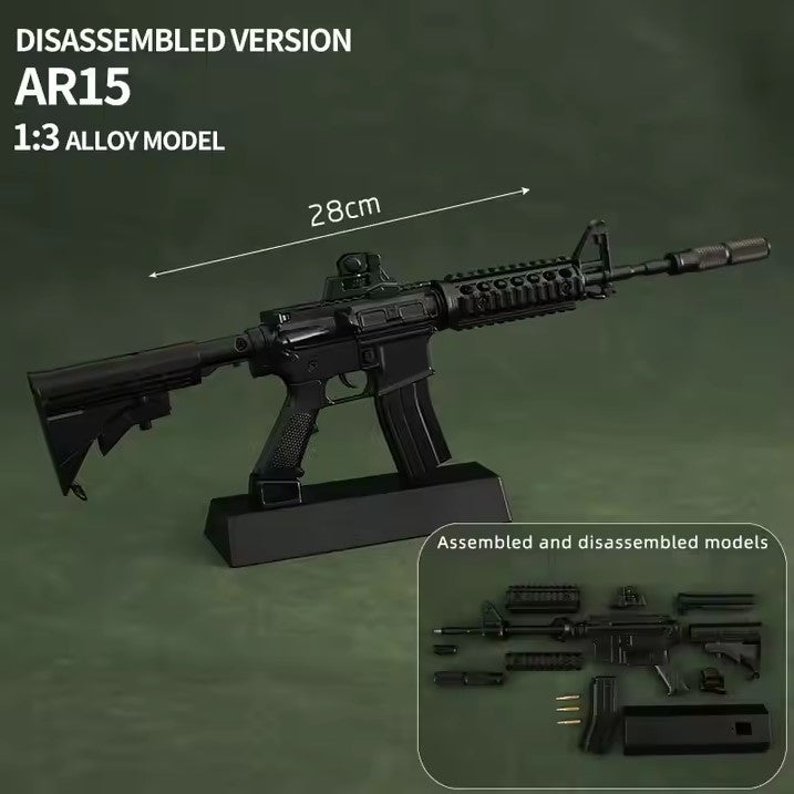 AR-15 Black Metal Miniature Gun Model