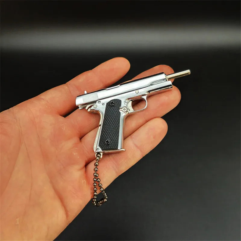 1911 Bright Silver Miniature Replica Gun