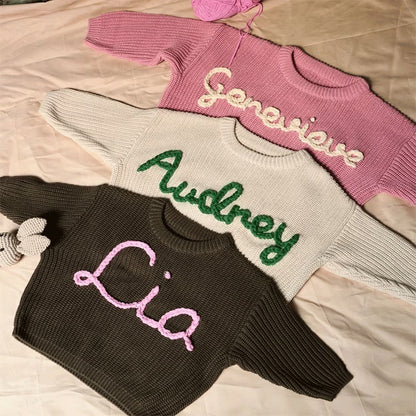 Custom Baby Name Embroidered Sweater, Personalized Baby Jumper, Baby Name Sweater, Embroidered Baby Gift, Christmas Gift