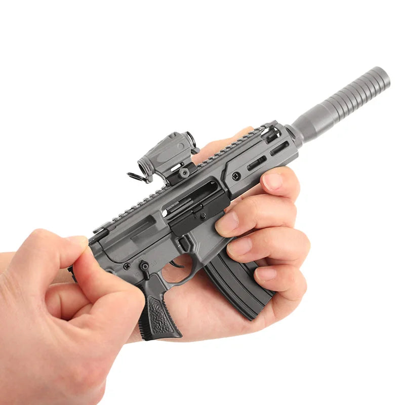 SIG MCX Rattler Silver - Eject Bullet Miniature Gun Model