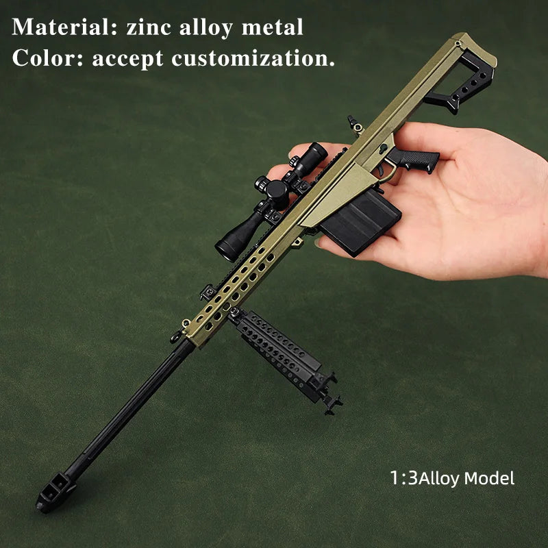 Barrett Army Green Miniature Gun Model