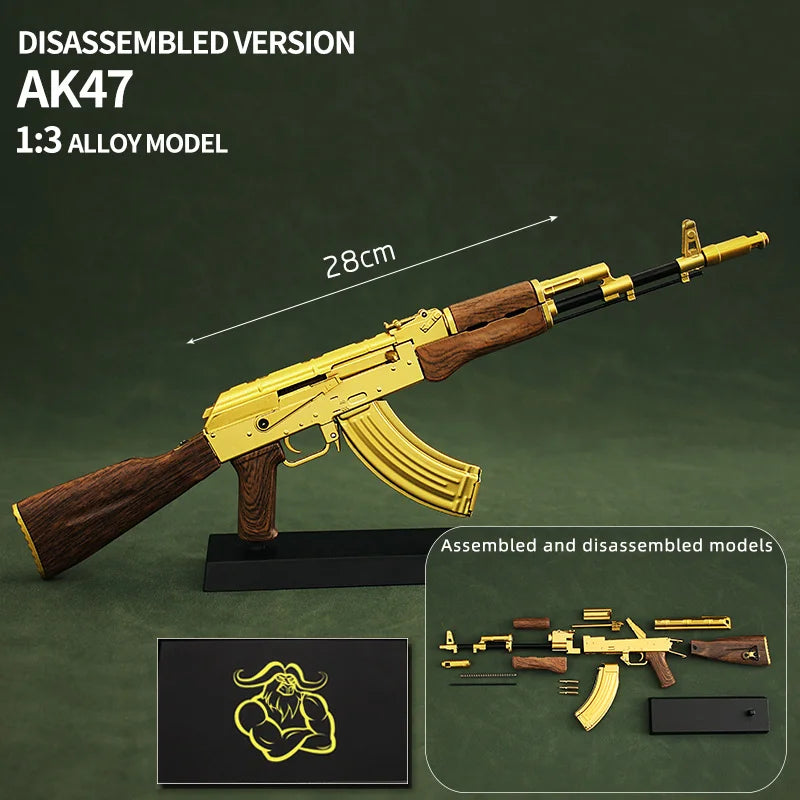 AK47 Gold Miniature Gun Model