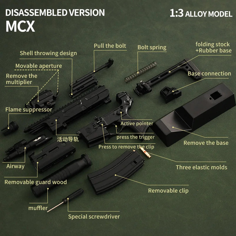 SIG MCX Rattler Black - Eject Bullet Miniature Gun Model