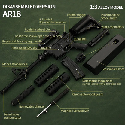 AR-18 Black Miniature Gun Model