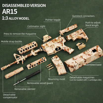 AR-15 Desert Camouflage Miniature Gun Model